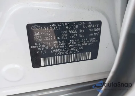 2023 Hyundai Ioniq 6 Sel from USA, damaged, VIN KMHM34AC0PA020368